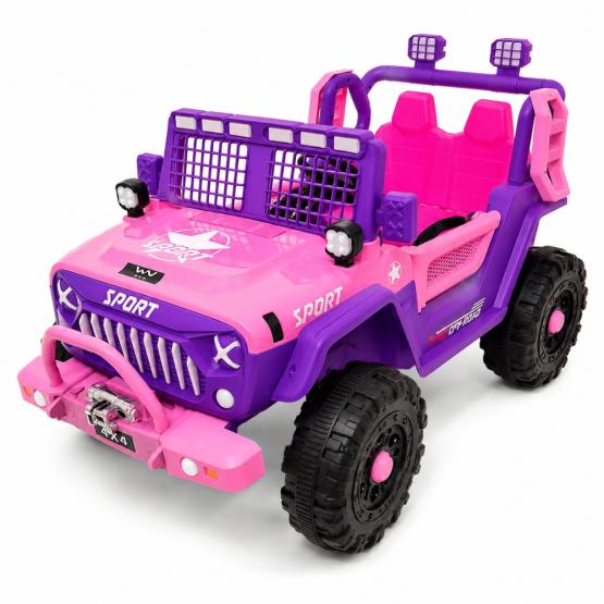 Auto a batería camioneta 4×4 lila y rosa