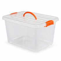 Caja organizadora transparente agarre naranja grande