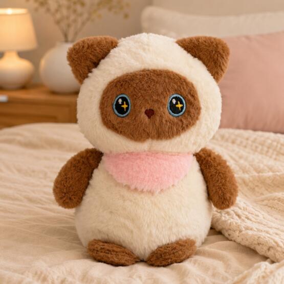 Peluche gatito siamés con pañuelo 20-25cm
