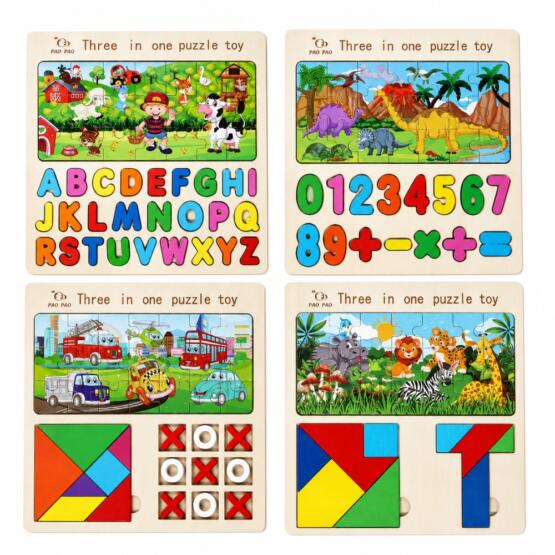 Puzzle madera 3 en 1