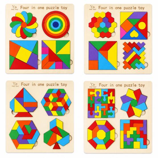 Puzzle de madera 4 en 1