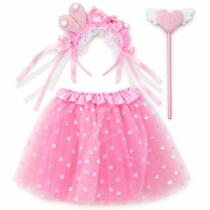 Disfraz pollera corazón c/ tiara y varita
