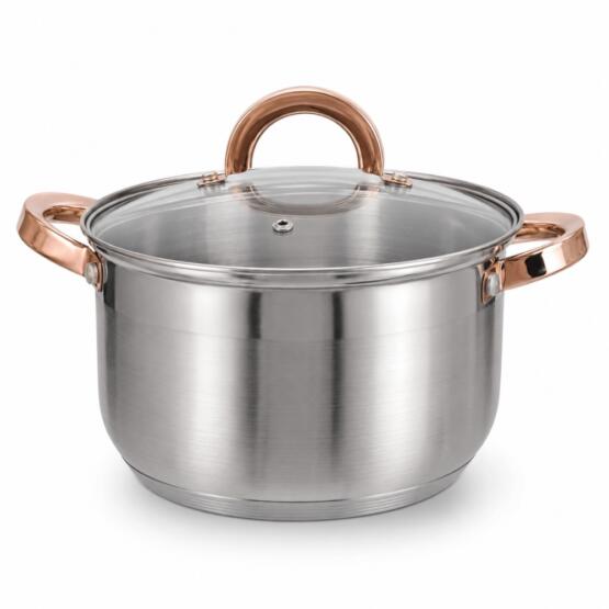 Olla tapa transparente con dorado 20×12.5cm 3.9L