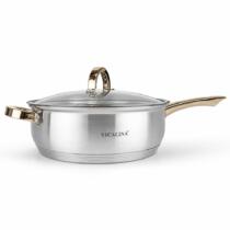 Olla tapa transparente con dorado y mango 24×7.5cm 3.3L