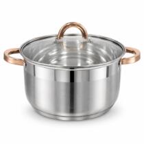 Olla tapa transparente con dorado 24×14.5cm 6.5L