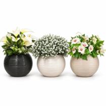 Maceta redonda 13x13cm blanca/beige/negra