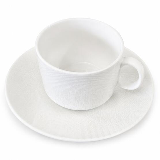 Taza cerámica blanca con plato