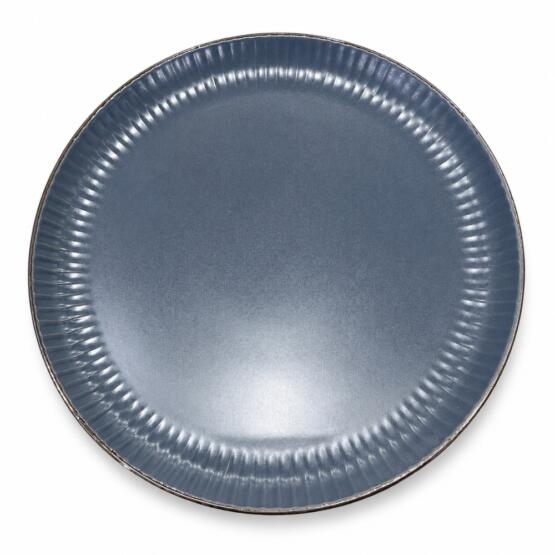 Plato cerámica azul liso con borde 22cm